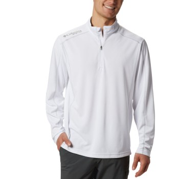 Pánské Mikiny Columbia PFG Low Drag 1/4 Zip Top Bílé AOYIXM856